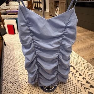 Abercrombie & Fitch Ruched Sky Blue Dress